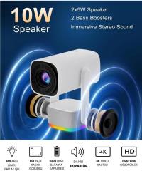 GLR K2  Pan-Tilt Lambalı Projeksiyon 4K Destekl Bluetooth 5.2 Android 11.0 Otomtik Odaklamalı Akıllı Taşın+pili projeksi - 5